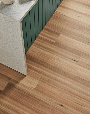 Close up of Geelong kitchen hybrid flooring