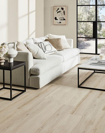 Light filled lounge room in Geelong with hybrid flooring