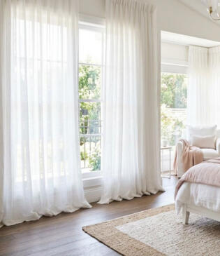 Sheer curtains in Geelong bedroom