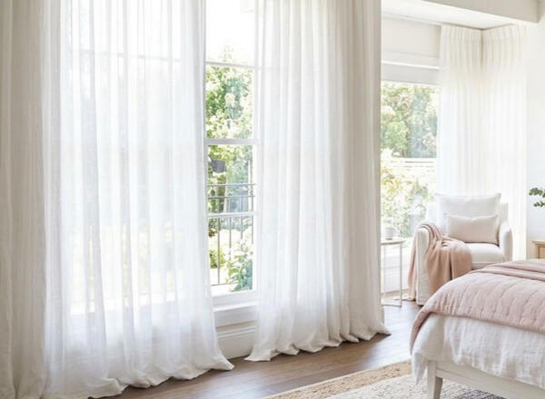 Sheer curtains in Geelong bedroom