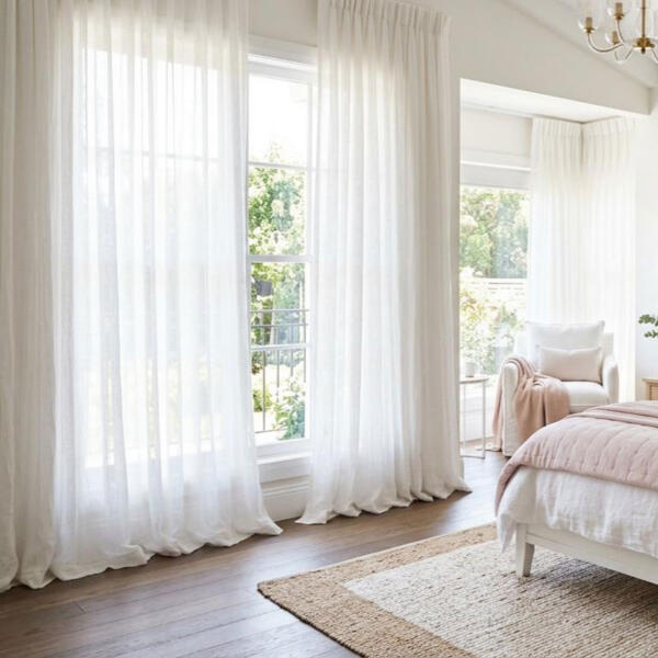 Sheer curtains in Geelong bedroom