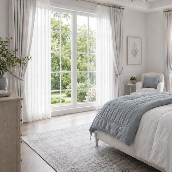 Sheer curtains in Geelong bedroom